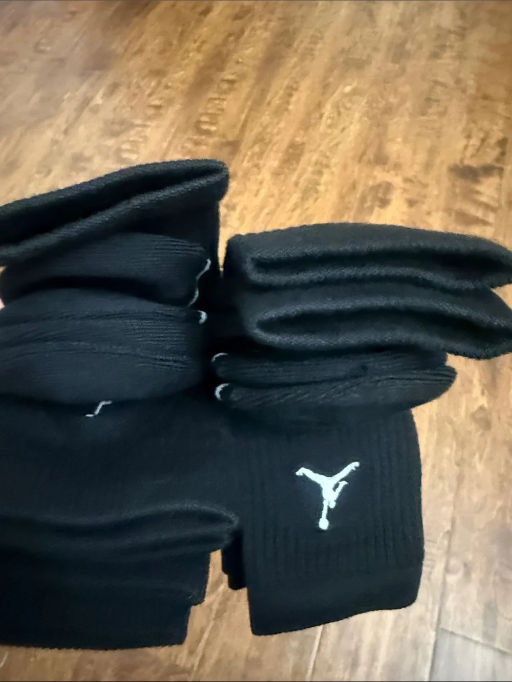 Jordan Black Crew Athletic Socks with White Jumpman - 6 Pack